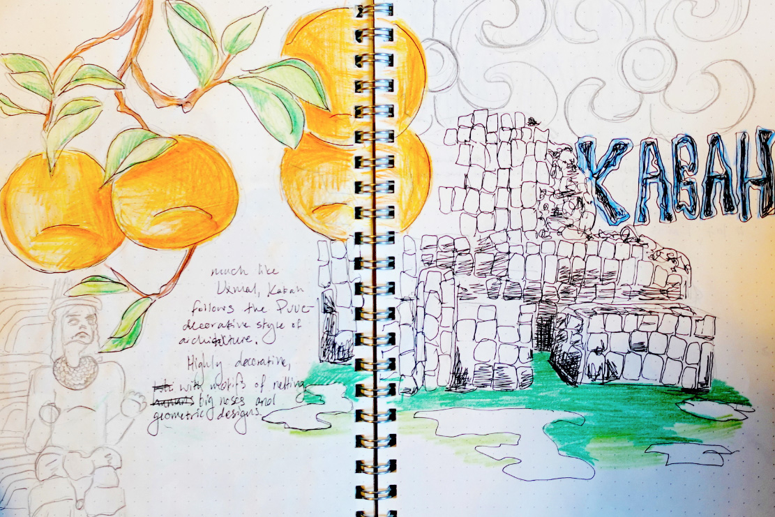 Colorful sketchbook spread