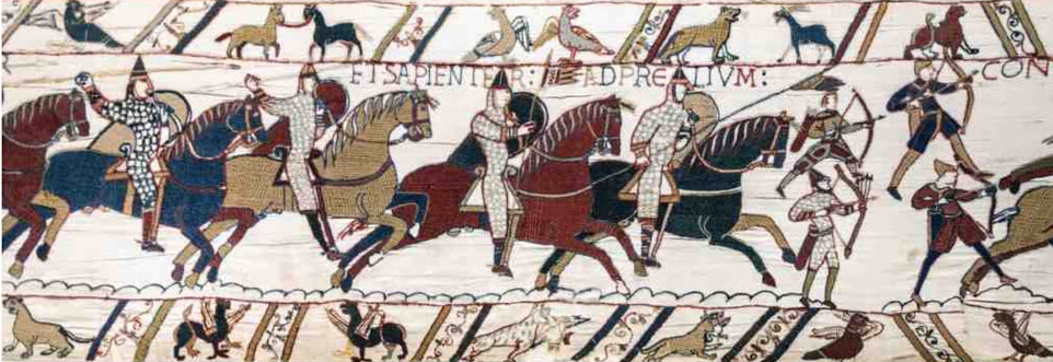 Textile depicting the 1066CE Battle of Hastings