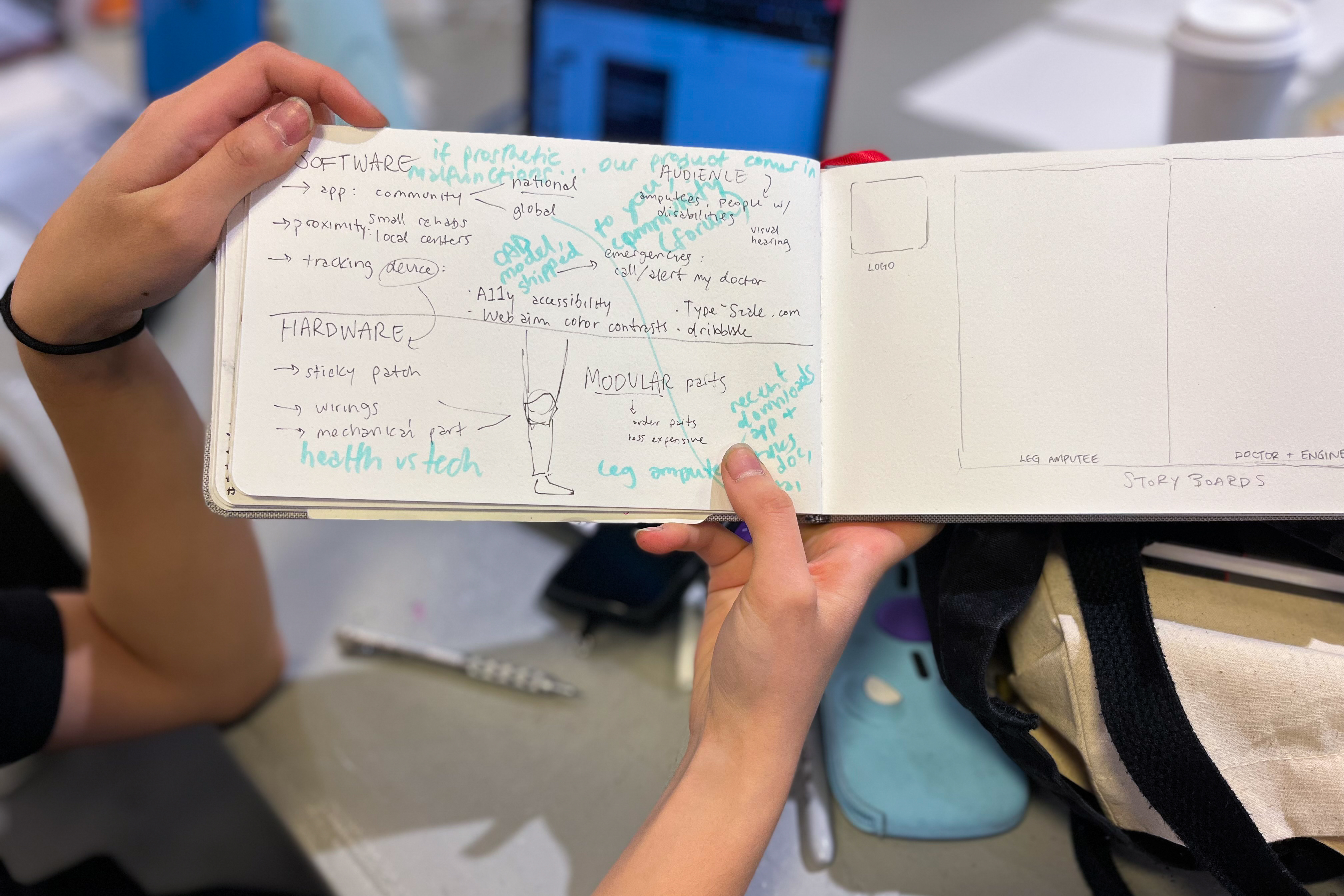 inside a student sketchbook