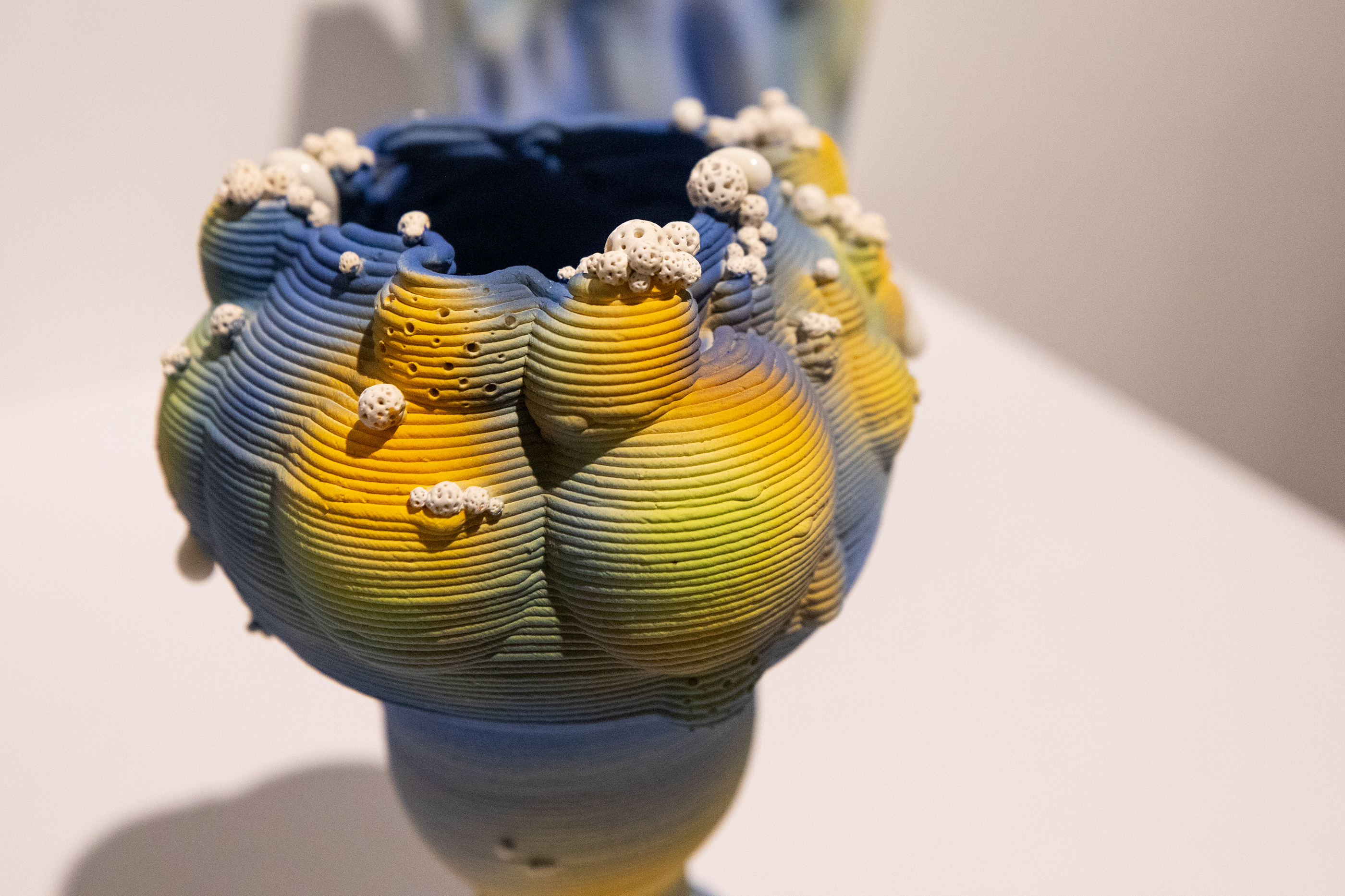 beautiful ceramics piece incorporating 3D-printed spheres