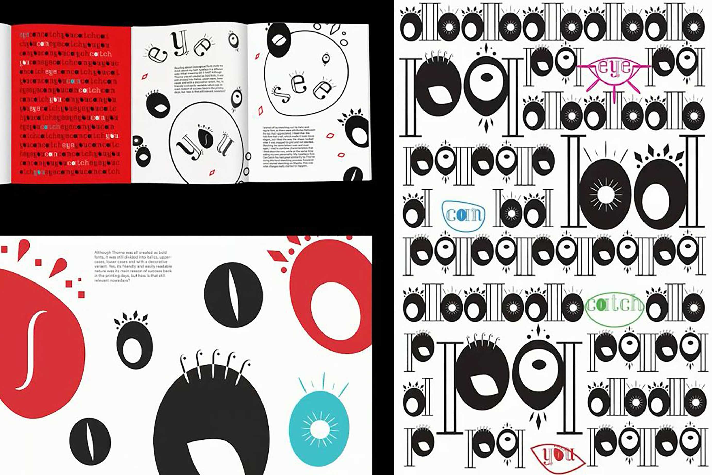 A booklet with typeface inspired by animal eyes