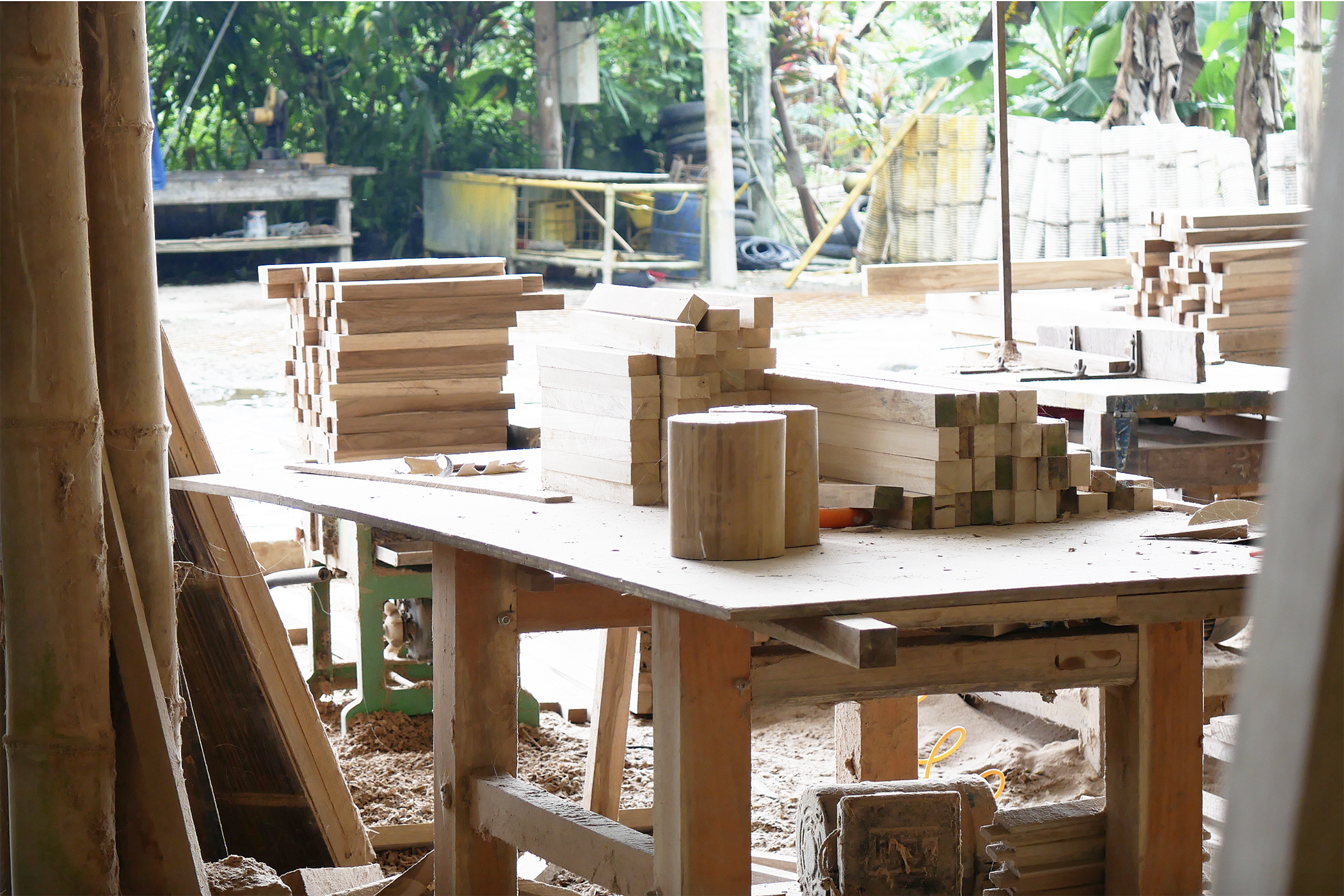 bamboo blocks for constructing houses in Ecuador