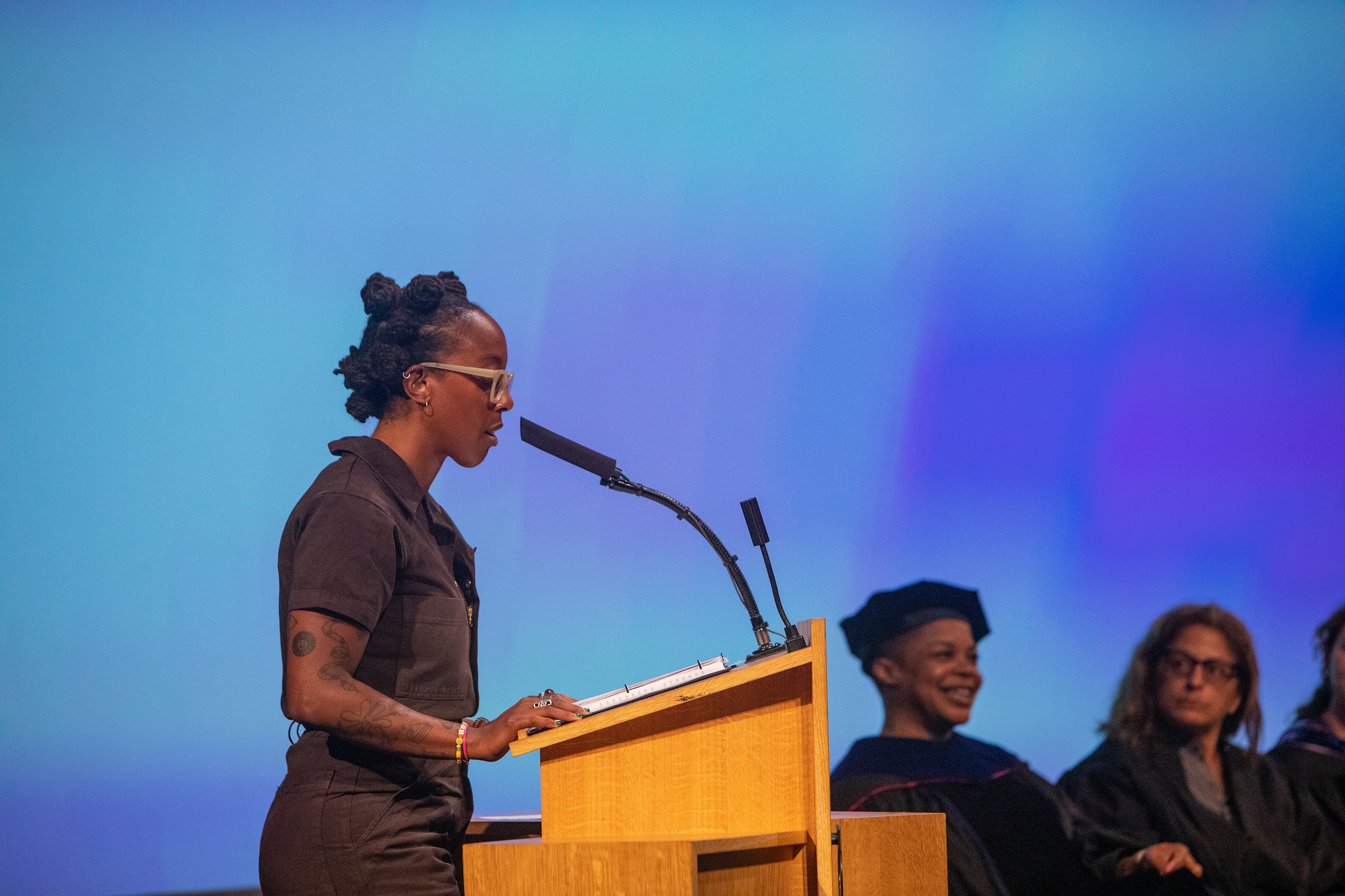 Zoë Pulley addresses new students at convocation