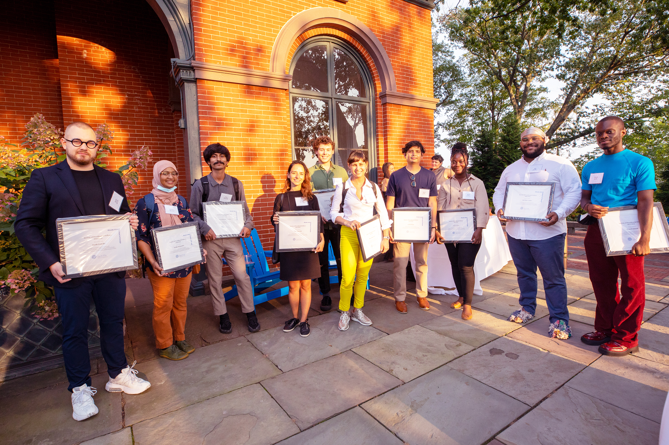 presidential fellows at a welcome ceremony at Woods-Gerry House