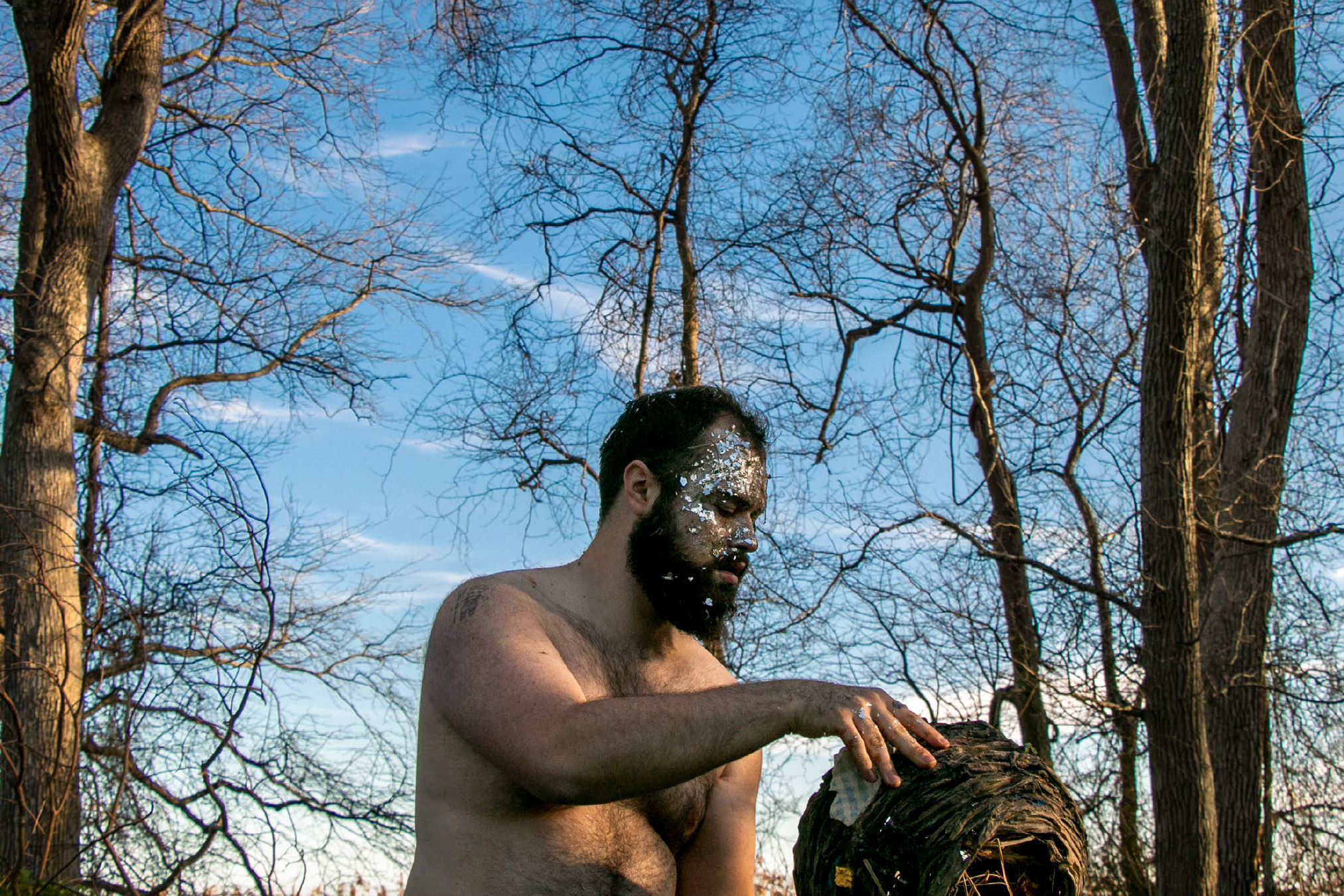 Edward Steffanni performance piece in the woods