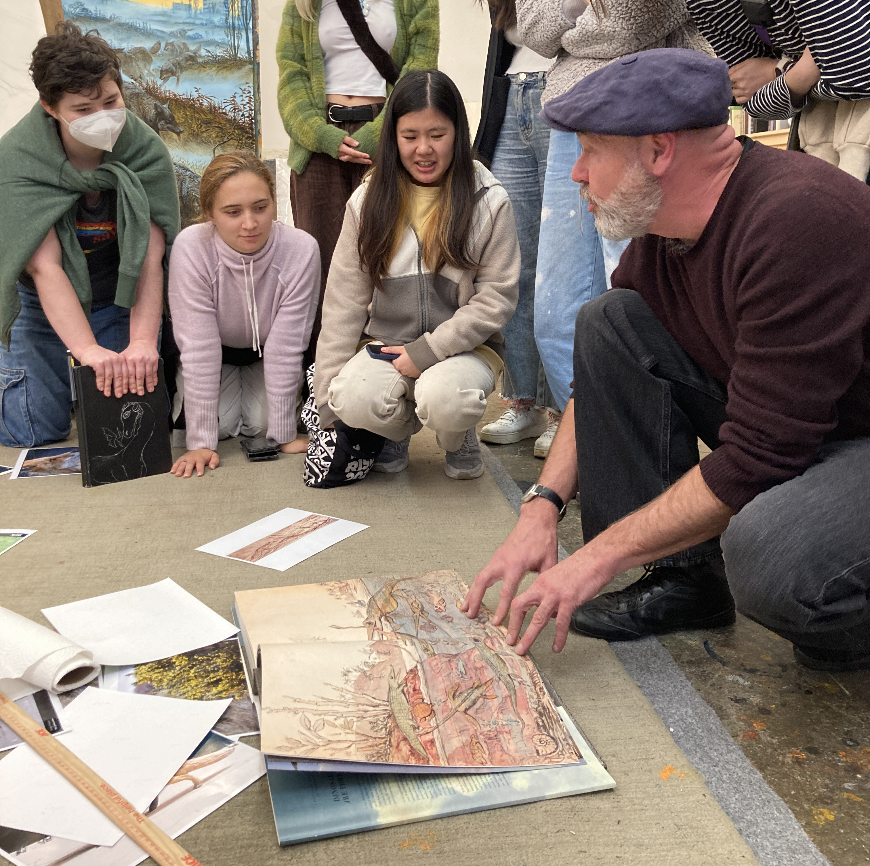 students visiting Ford's studio in NYC