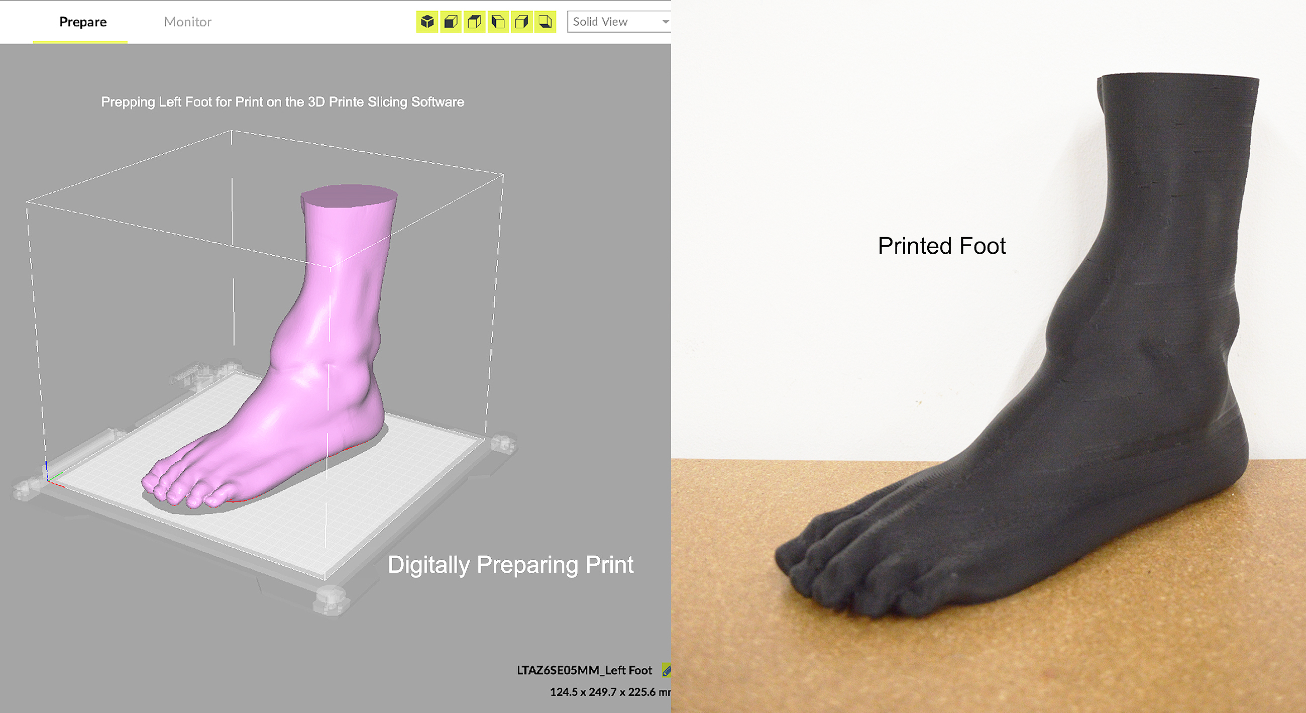 3D print tests of foot