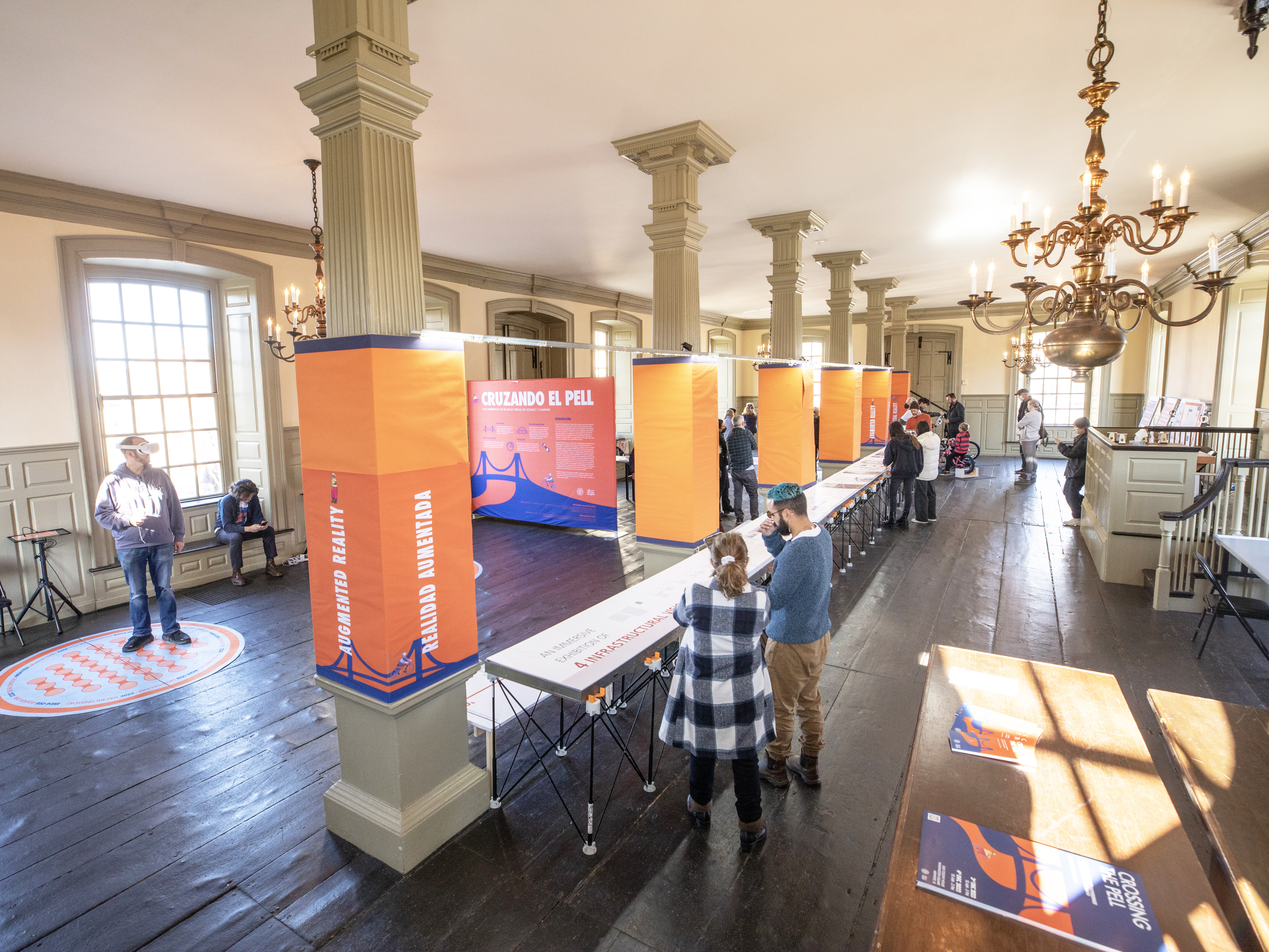 Newport's Old Colony House with exhibition installed