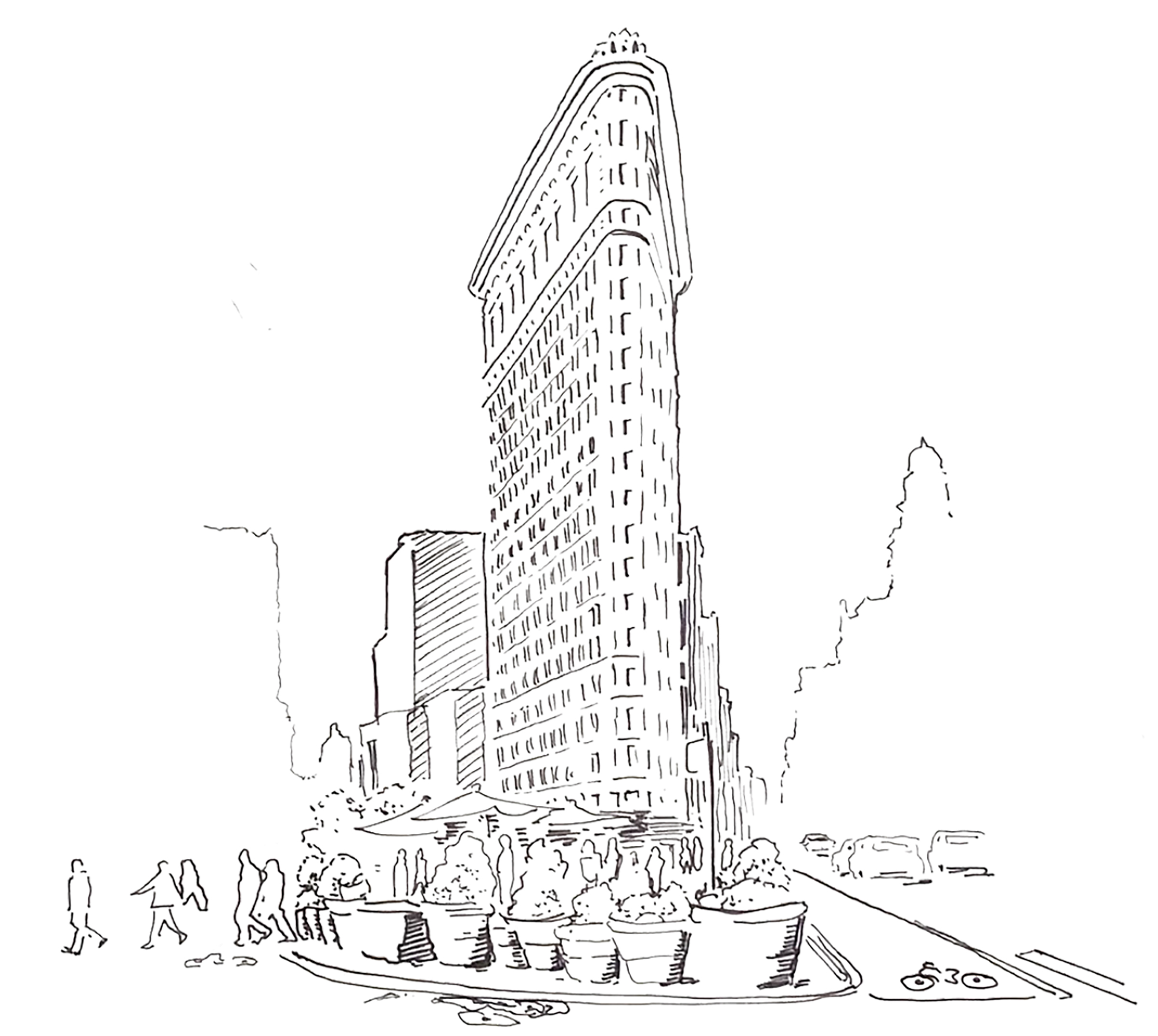 sketch of the Flatiron Building by Isabel Jane Marvel