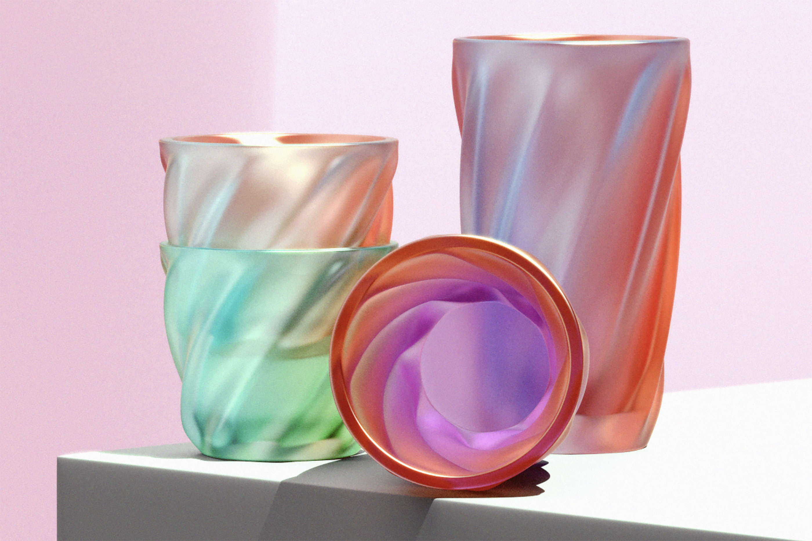 colorful cups designed by Jhijie Lin