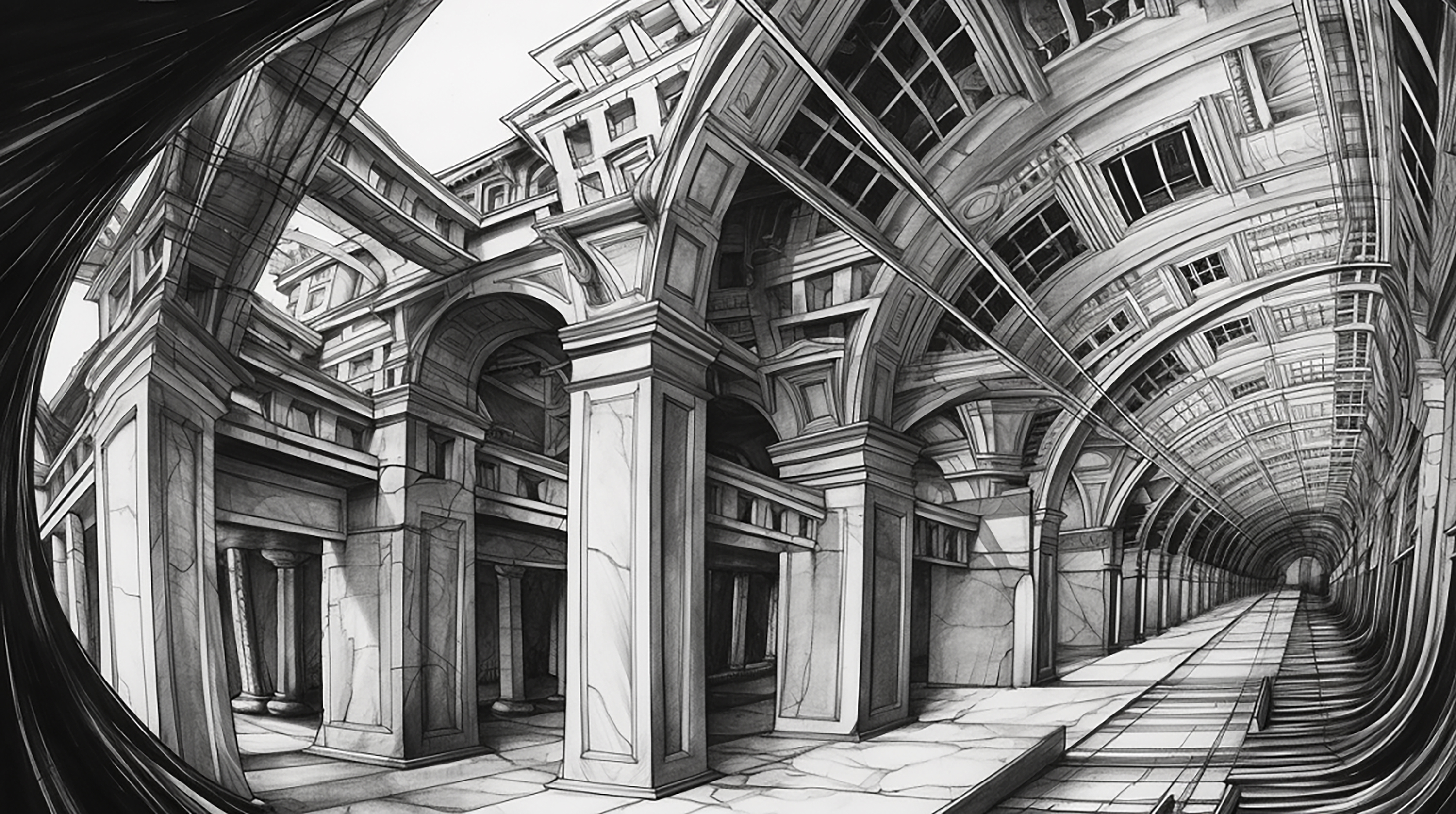 complex architectural drawing by Griffin Smith using AI