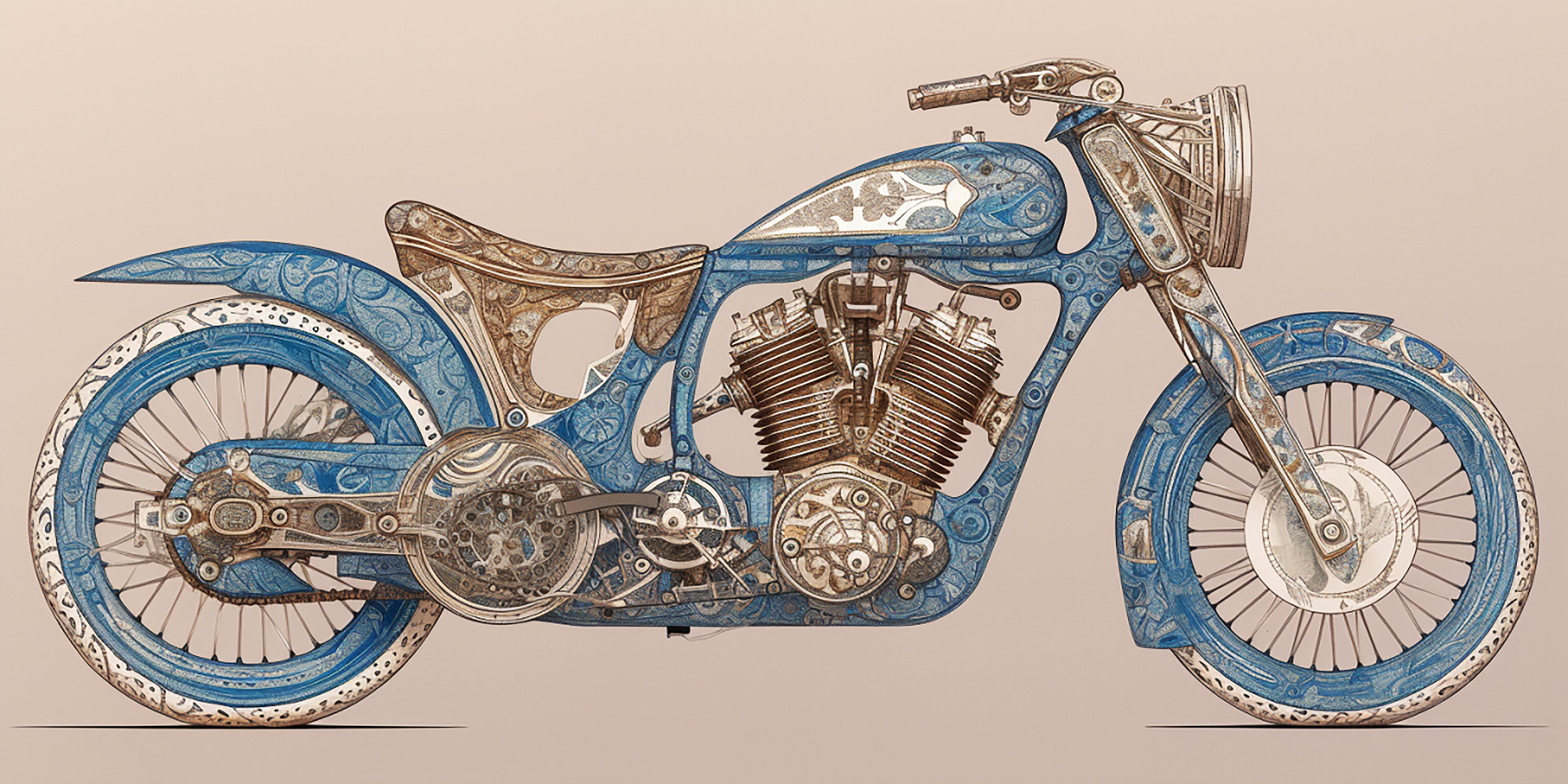 motorcycle drawing by Griffin Smith using AI