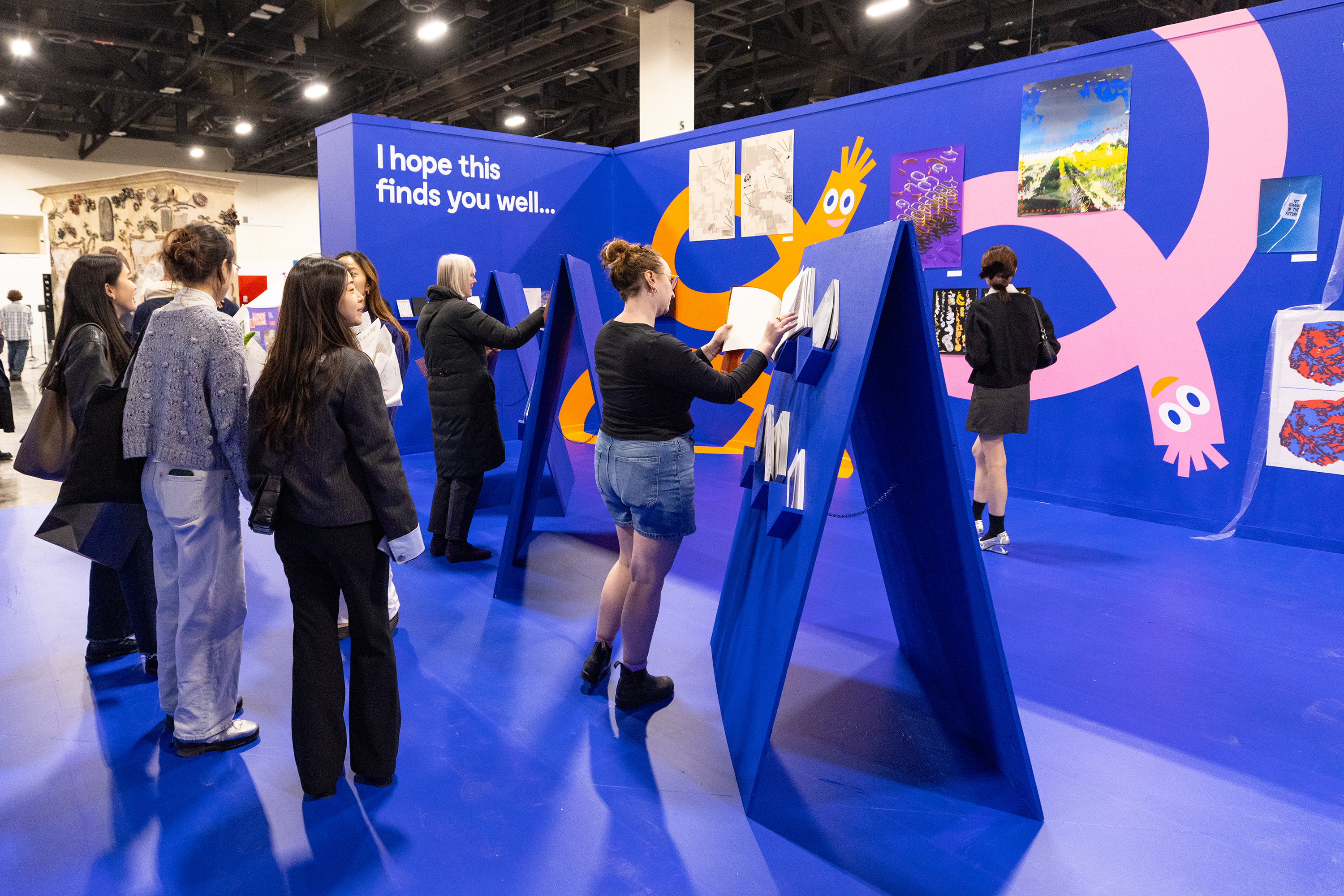 the Graphic Design department's section of the show featured bold blue