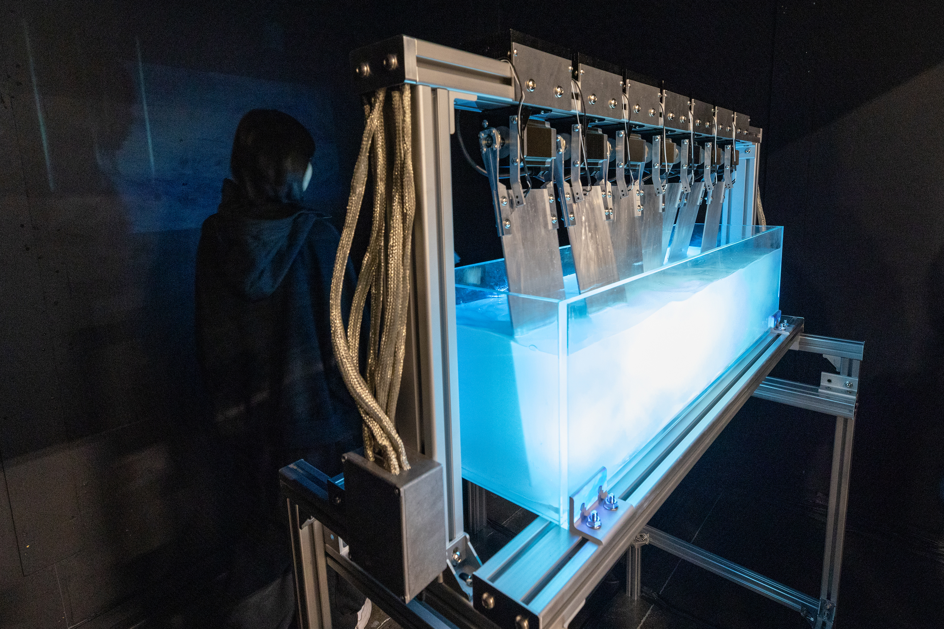 a Digital + Media installation that creates an organic-seeming flow of water