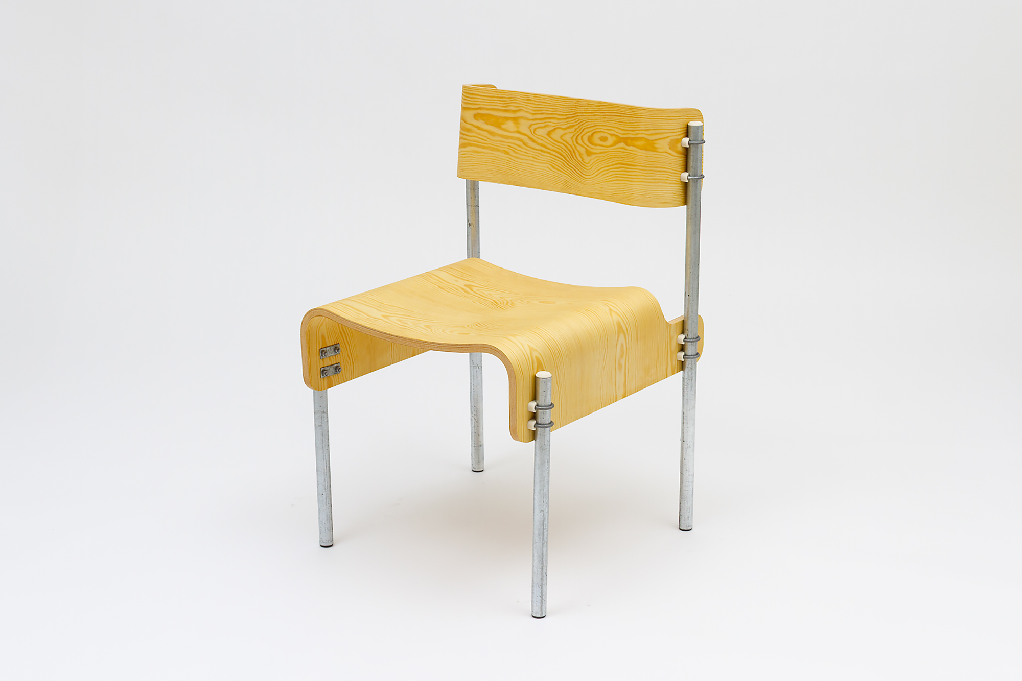 modern industrial chair in bent laminate by August Ostrow