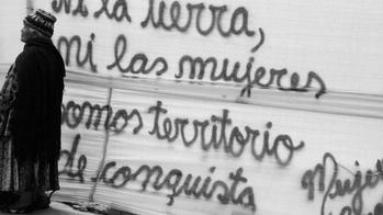 Graffiti intervention by Bolivian anarcha-feminist collective Mujeres Creando