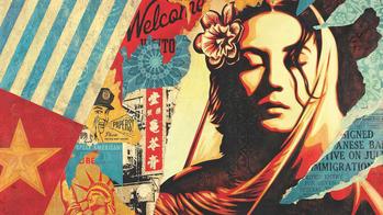 an illustrated work by RISD Illustration alum Shepard Fairey