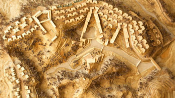 an overhead view of a scale architecture model