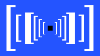 Brackets against blue background