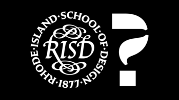 the Rhode Island School of Design seal to the left of a large question mark