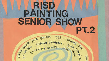 detail of colorful show poster