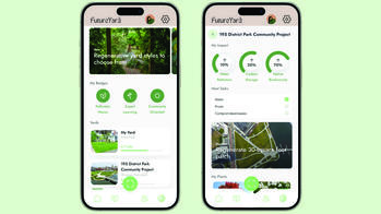 two smartphone screens with the product brand FutureYard at the top of the screen
