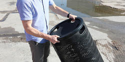 Trash bin developed by a team of RISD alums for NY City
