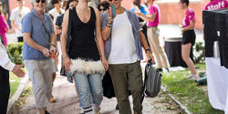 New students and parents on move-in day