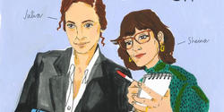 Illustration of illustrator Julia Rothman 02 IL and writer Shaina Feinberg for their new biweekly column in The New York Times, Scratch