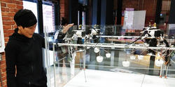 Industrial designer Soojung Ham 92 ID demonstrates a prototype employing robotics