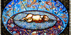 Three-Tiered Cosmos stained glass, Judith Schaechter 83 GL