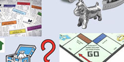 Pieces and elements from Hasbro's Monopoly board game