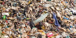 Garbage pile in a landfill