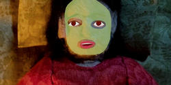 animated character wearing green cosmetic face mask
