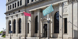 RISD flags wave in the sunshine