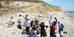 Deep geology lesson with RISD Professor Bonnie Epstein at Clay Head
