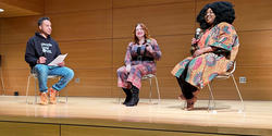 Imagine 2200 Creative Manager Tory Stephens in conversation with author/judges Arkady Martine and Sheree Renée Thomas.