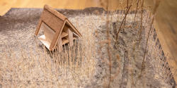 model of a shelter designed using nature-inspired design principles