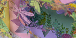 detail of pastel-colored tunnel book