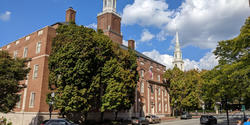 Washington Place, home of the Career Center, on a sunny spring day