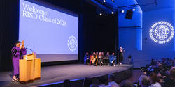 Provost Touba Ghadessi in full regalia welcomes the class of 2028
