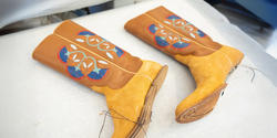 cowboy boots in progress
