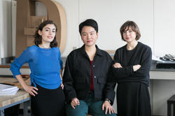 Graphic Design seniors Raina Wellman, Eliza Chen and Theia Flynn