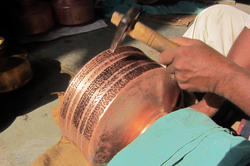 Joshua Enck MFA 03 FD working with copper in India as a Fulbright-Nehru fellow