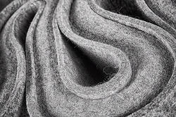 Close-up of grey, wool felt