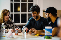 Grad students at a November Center for Complexity workshop