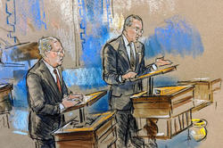 Courtroom sketch by courtroom sketch artist Bill Hennessy 79 PT