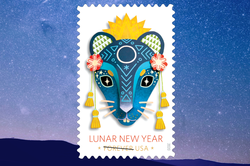 Lunar New Year "forever stamp," by Camille Chew MFA 20 PR, was commissioned by the US Postal Service (USPS)