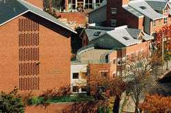 photograph of RISD's quad in autumn sunlight