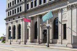 RISD flags wave in the sunshine